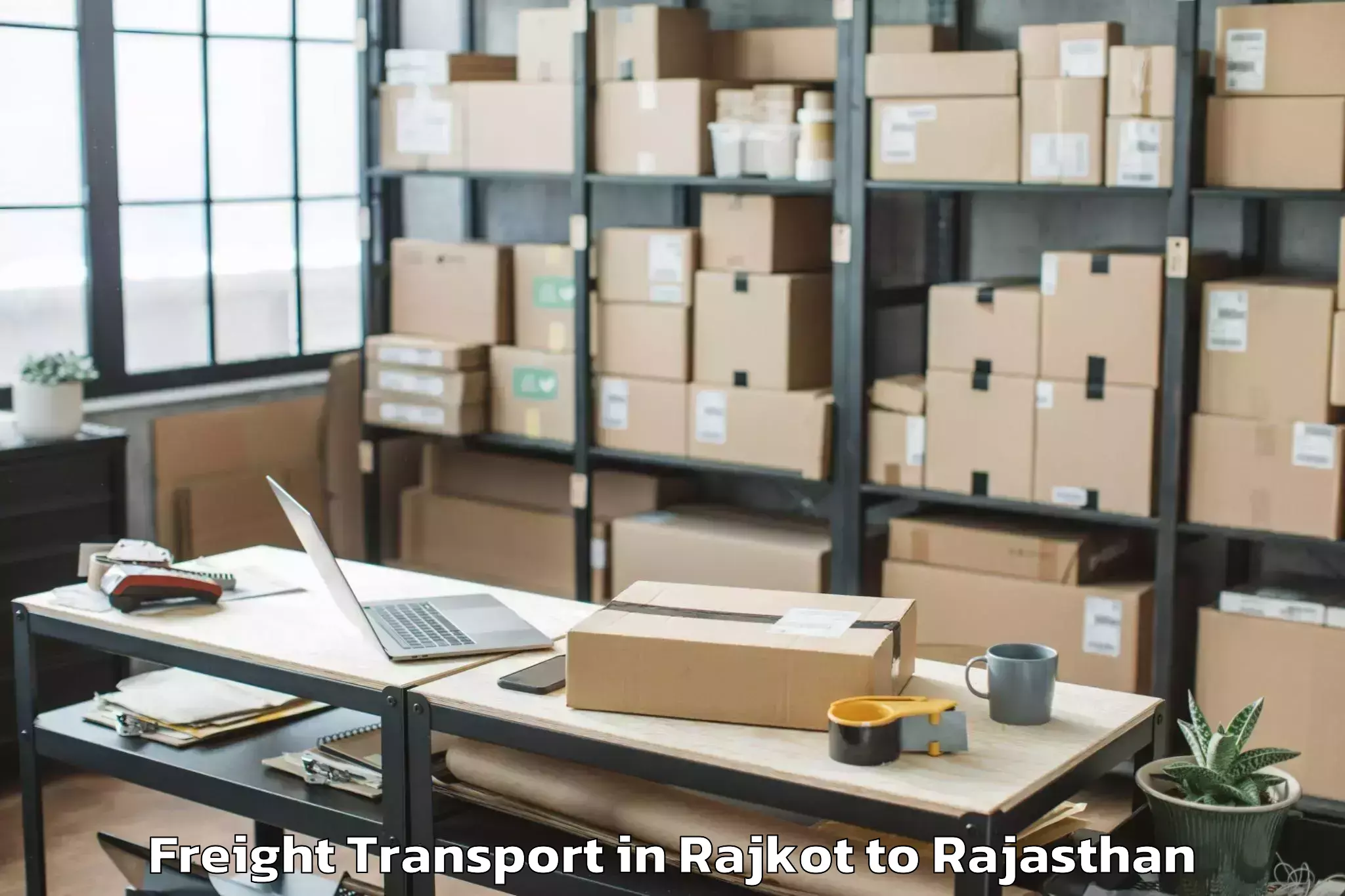 Trusted Rajkot to Central University Of Rajastha Freight Transport